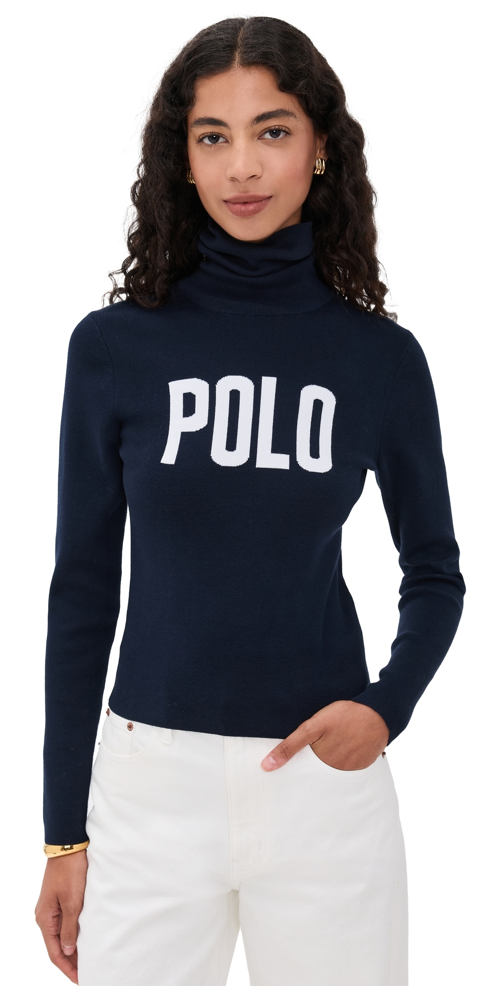 Polo Ralph Lauren Polo-logo Turtleneck Sweater In Blue