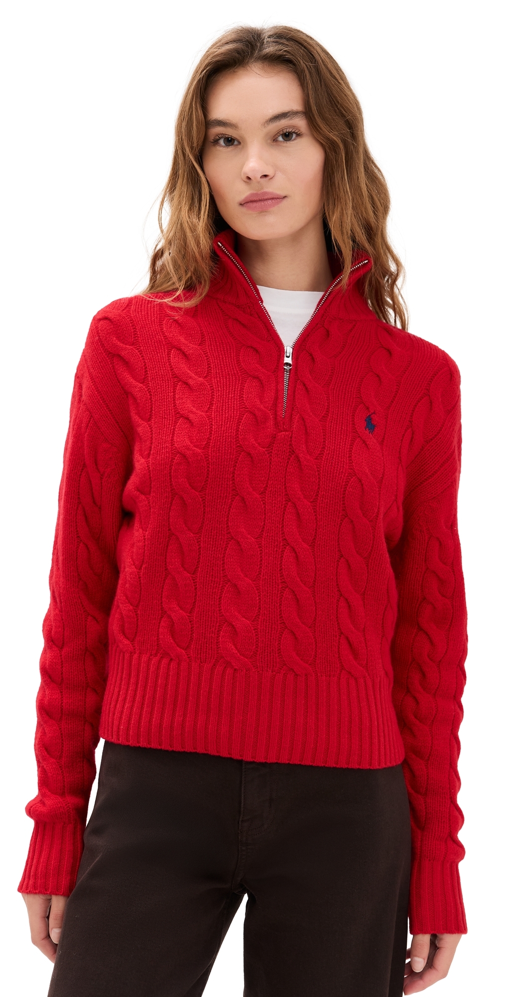 Polo Ralph Lauren Cable-knit Wool And Cashmere-blend Sweater In Red