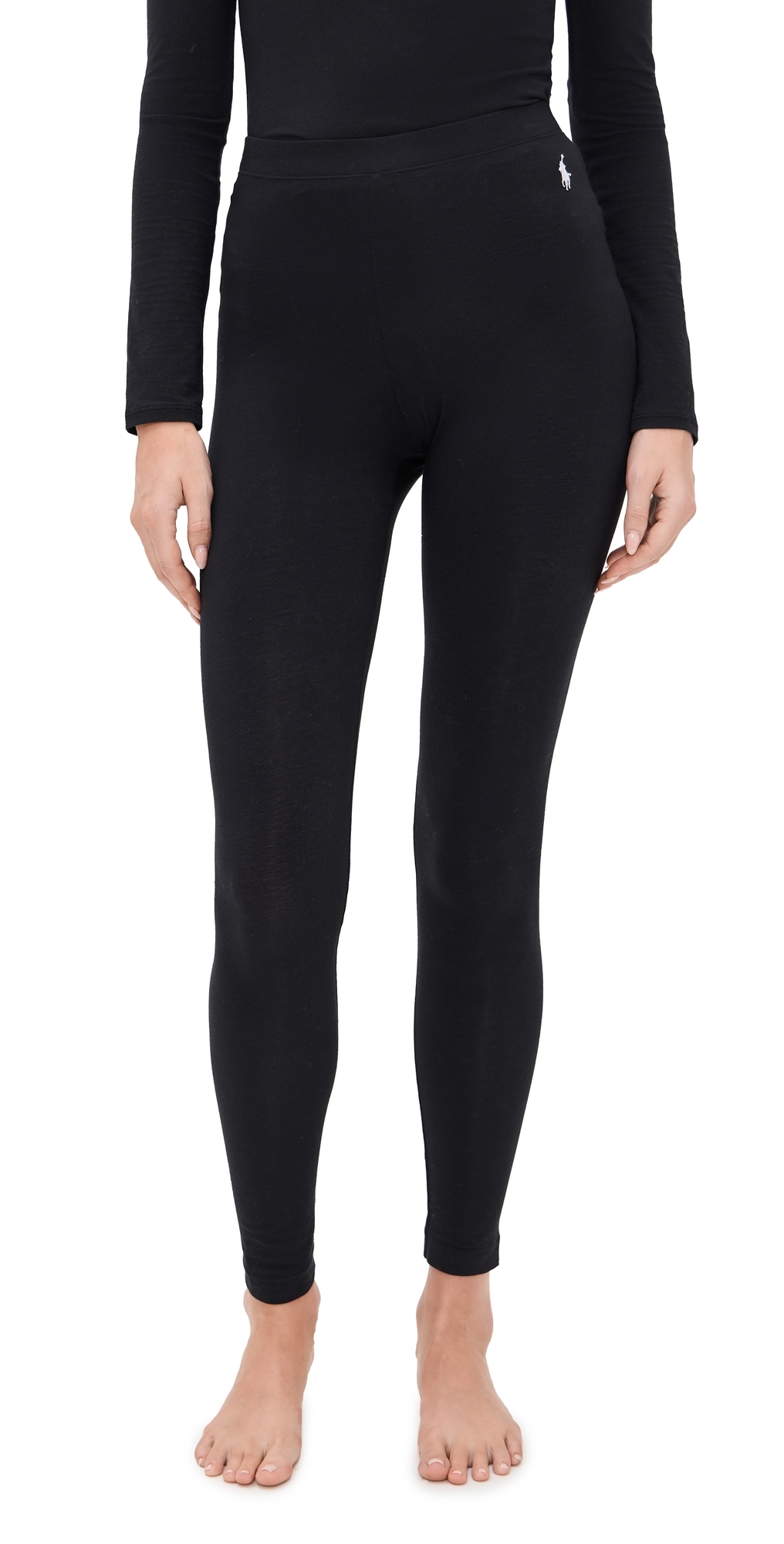 Polo Ralph Lauren Base Layer Leggings Onyx In Black