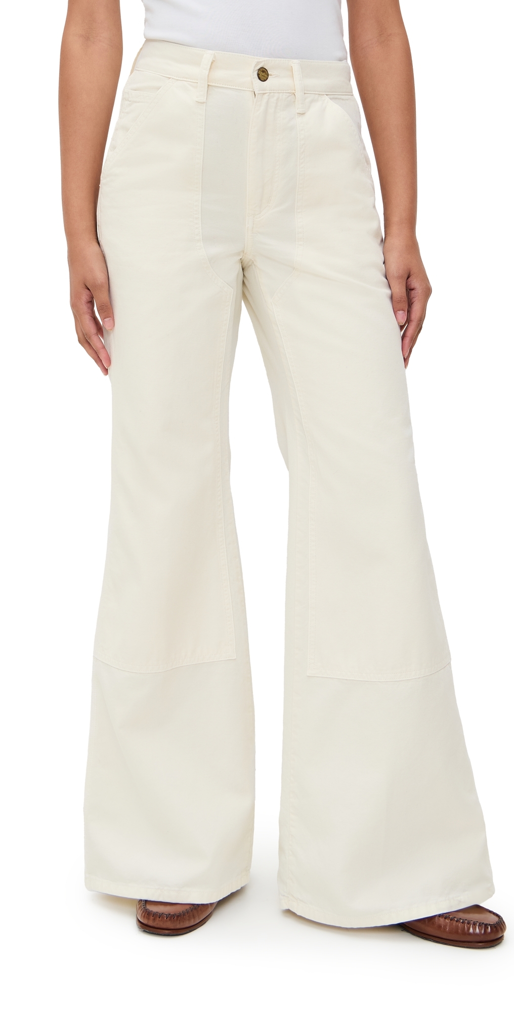 Polo Ralph Lauren Cotton Canvas Woven Standard Flarepants Cream In White