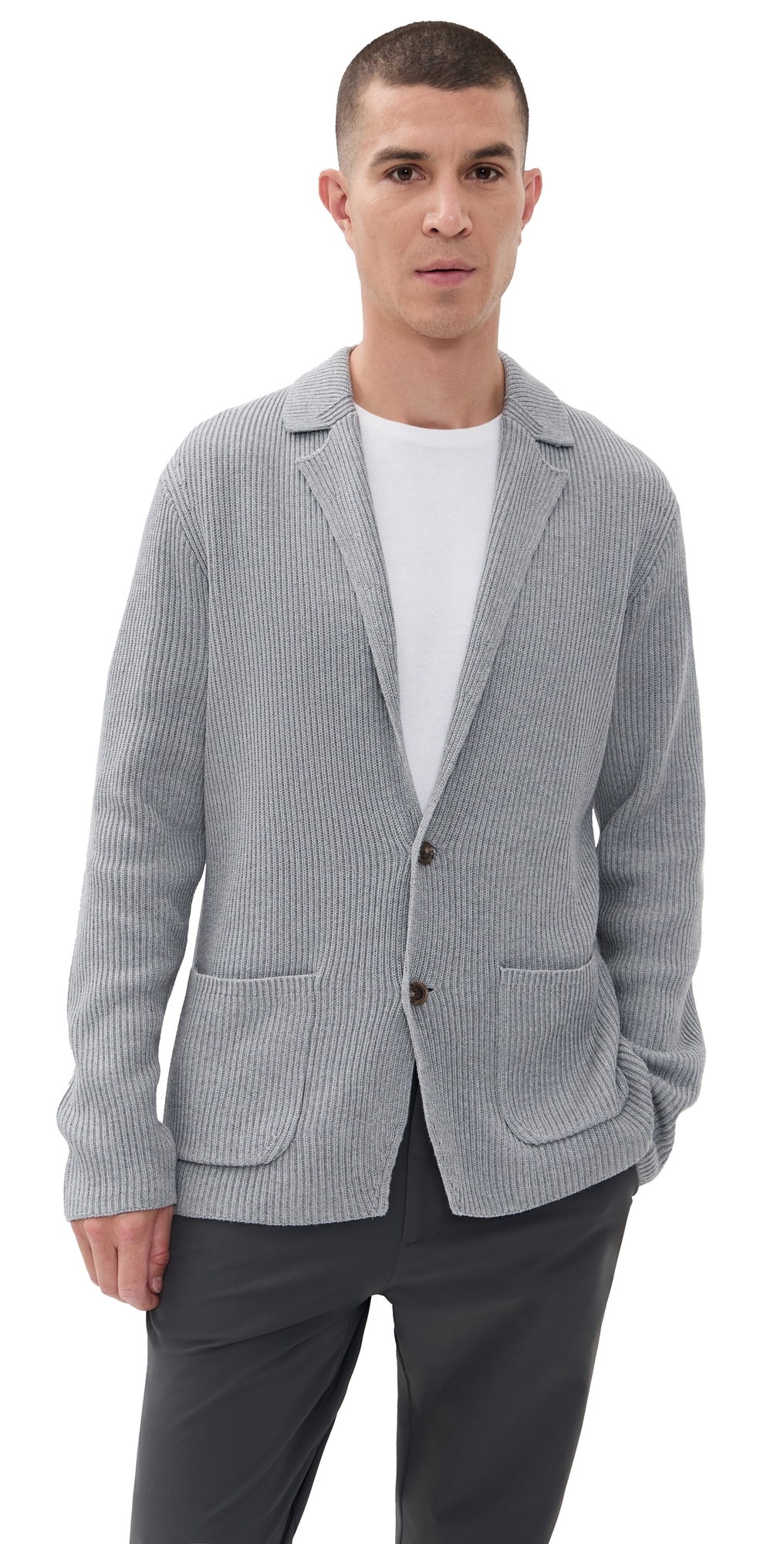 Polo Ralph Lauren Cotton Coolmax Cardigan Sweater Steel Grey Heather In Gray