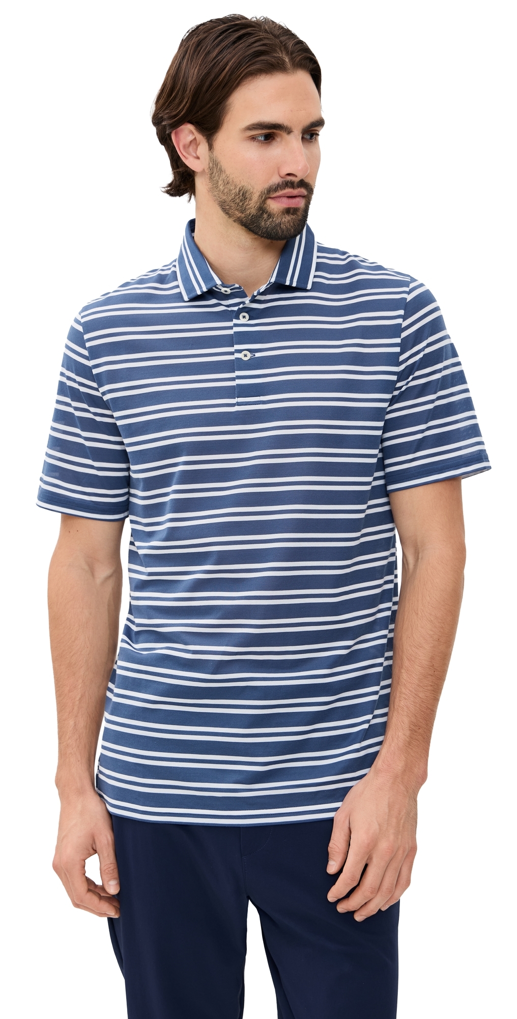 Polo Ralph Lauren Tour Estate Collar Pique Polo Old Royal/ceramic White In Blue