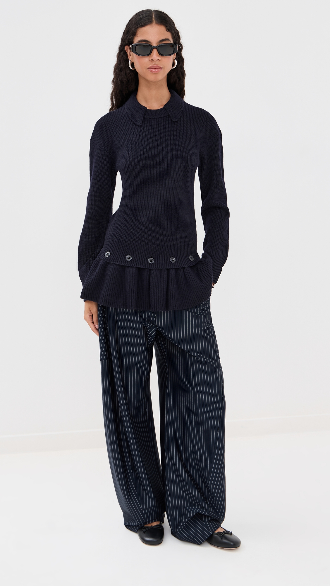 ROKH Detachable Peplum Knit Sweater