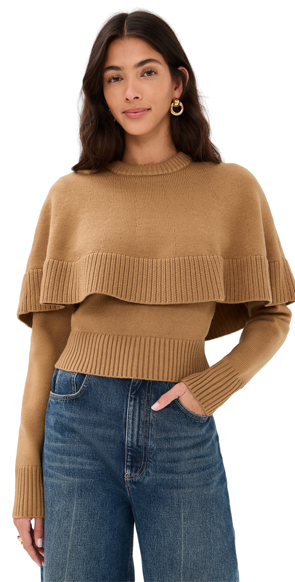 Ronny Kobo Evian Knit Top Camel In Brown