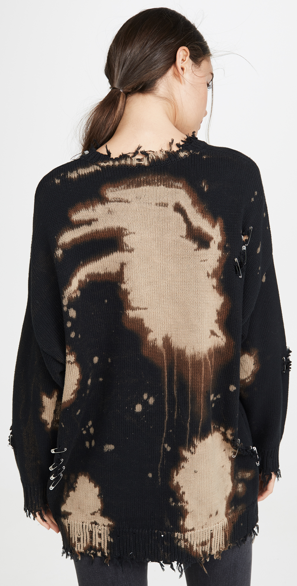 R13 bleached light blue sweatshirt clearance