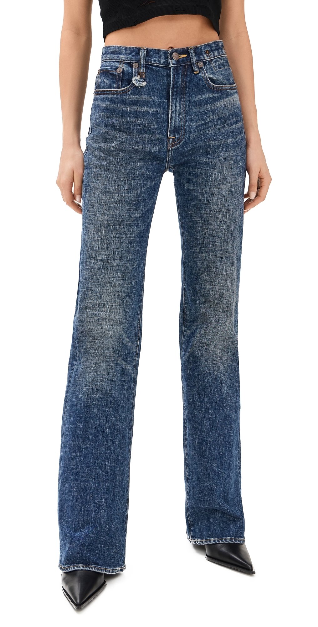 R13 D'arcy Loose Jean In Mire Blue Stretch