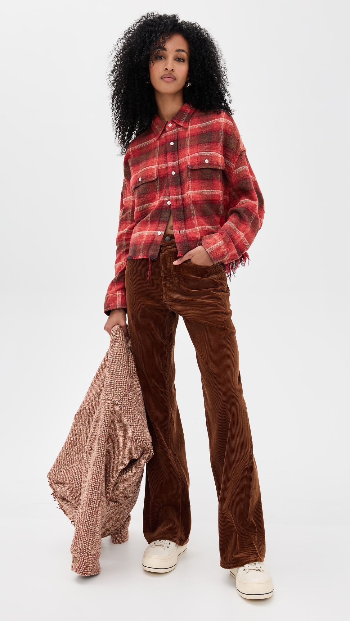 R13 Cropped Work Flannel Shirt thumbnail