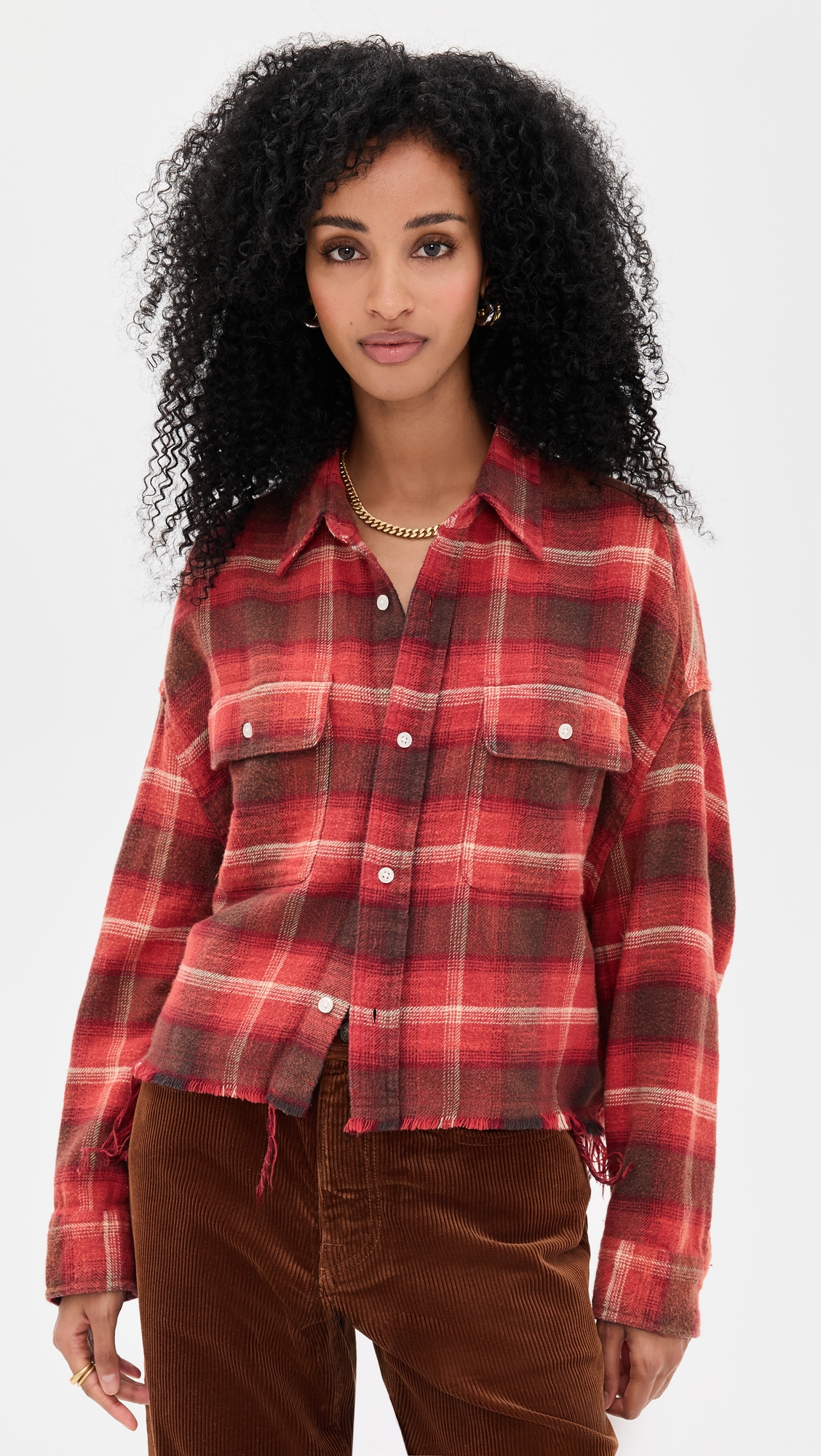 R13 Cropped Work Flannel Shirt thumbnail