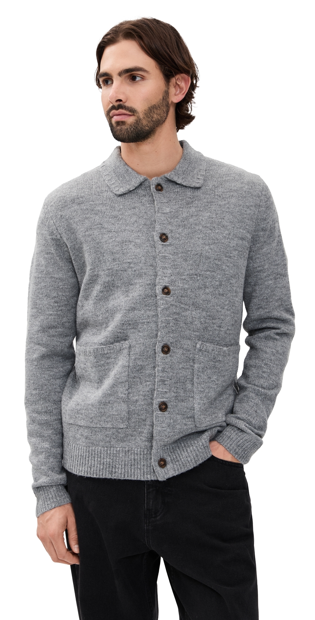 Rhythm Mohair Whip Stitch Knit Grey In Gray