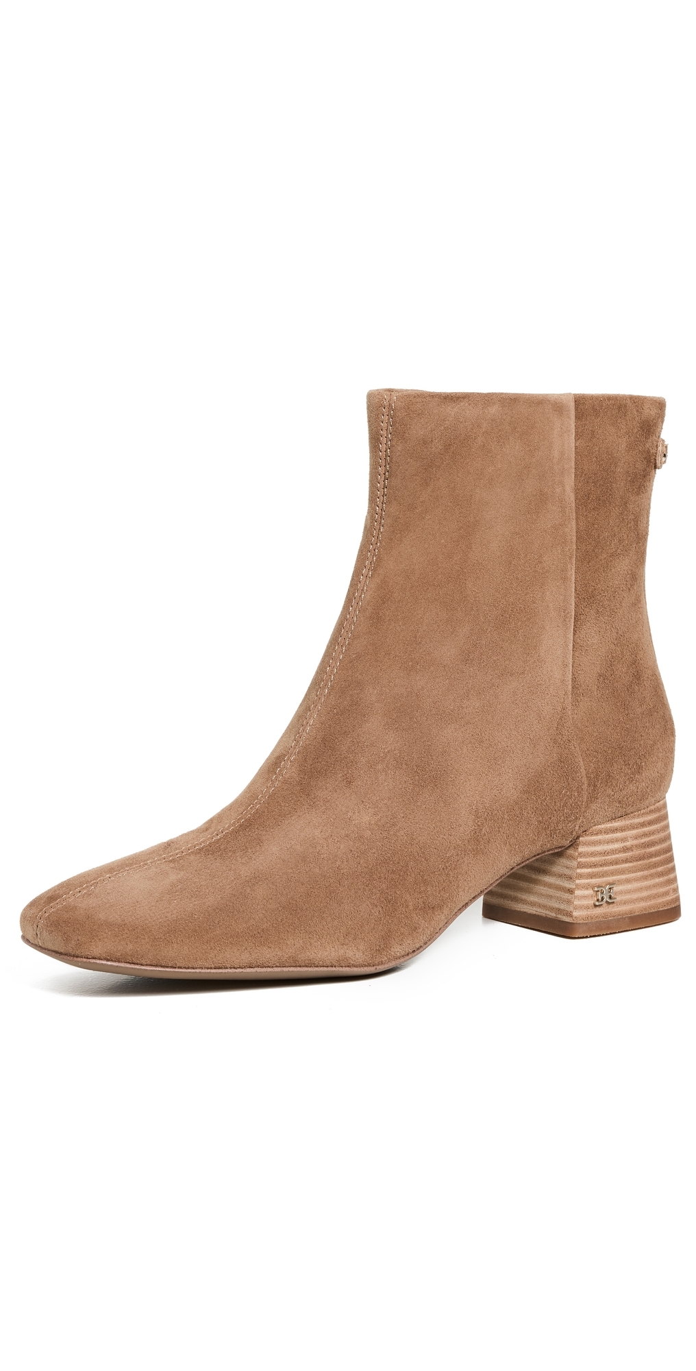 Sam Edelman Paige Womens Suede Square Toe Ankle Boots In Taup
