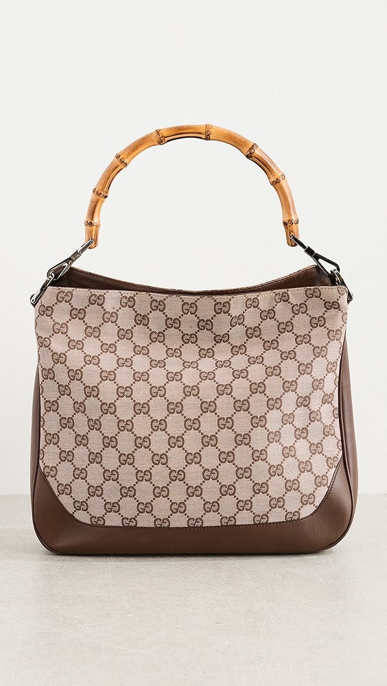 Shopbop Archive Gucci Bamboo Shoulder Bag GG Canvas | Shopbop