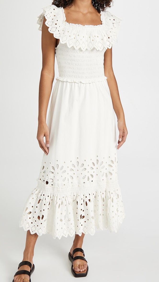 Ruffle eyelet dress clearance