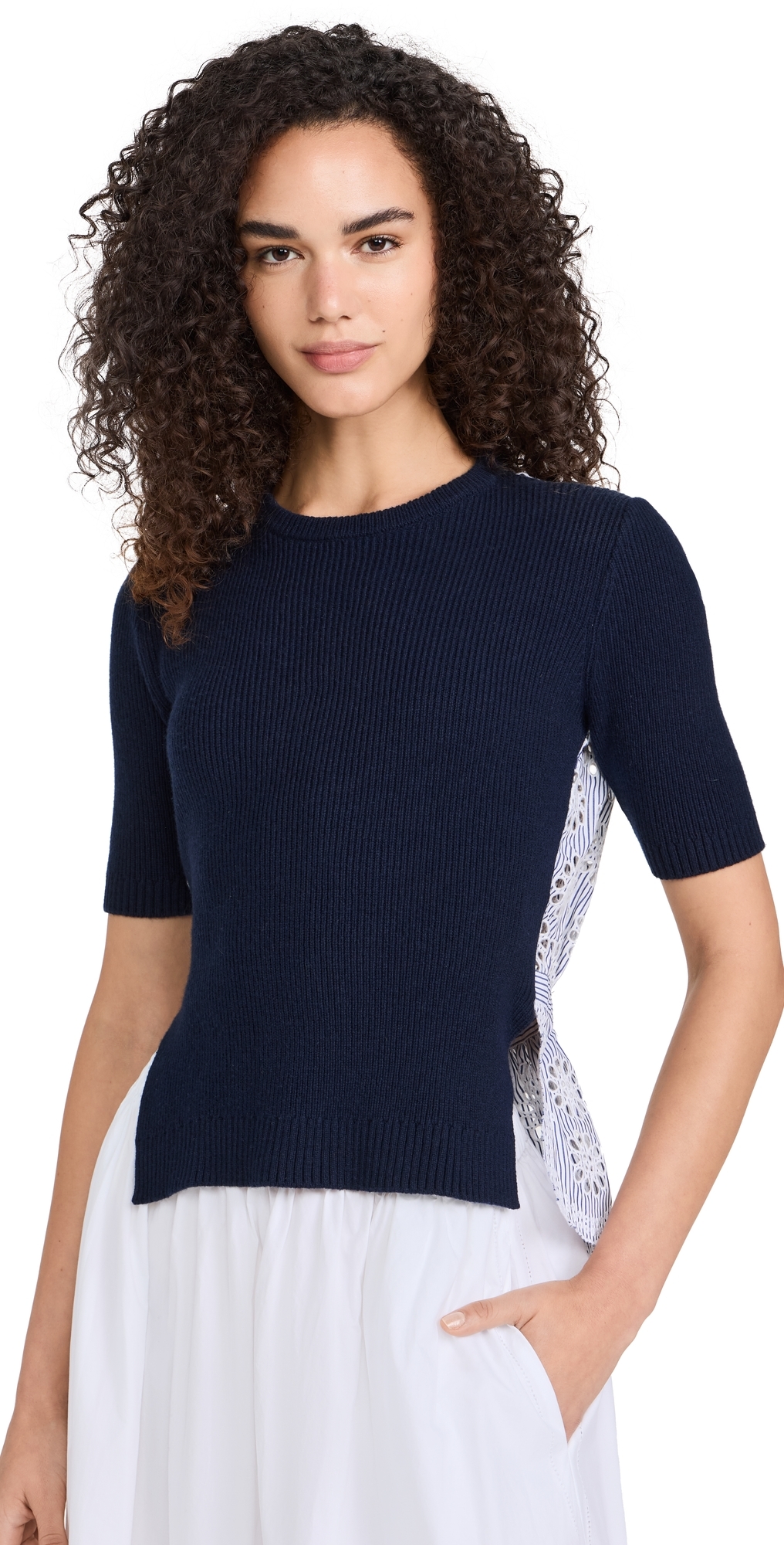 Sea Lanie Embroidery Top Navy In Navy