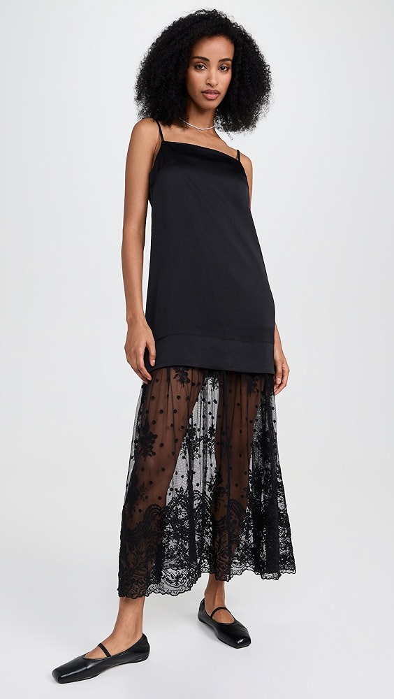 Sea Noa Satin Slip Dress with Lace Skirt | Shopbop