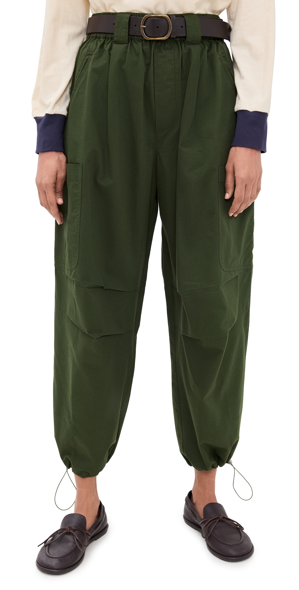 Sea Sullivan Sportswear Belted Cargo Pants Ivy In Green