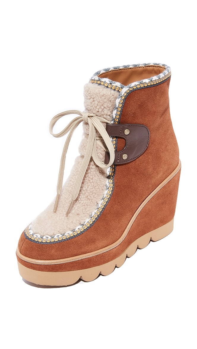 see by chloe wedge booties