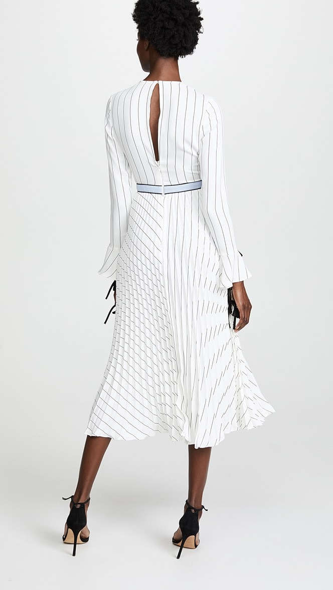 self portrait monochrome stripe dress