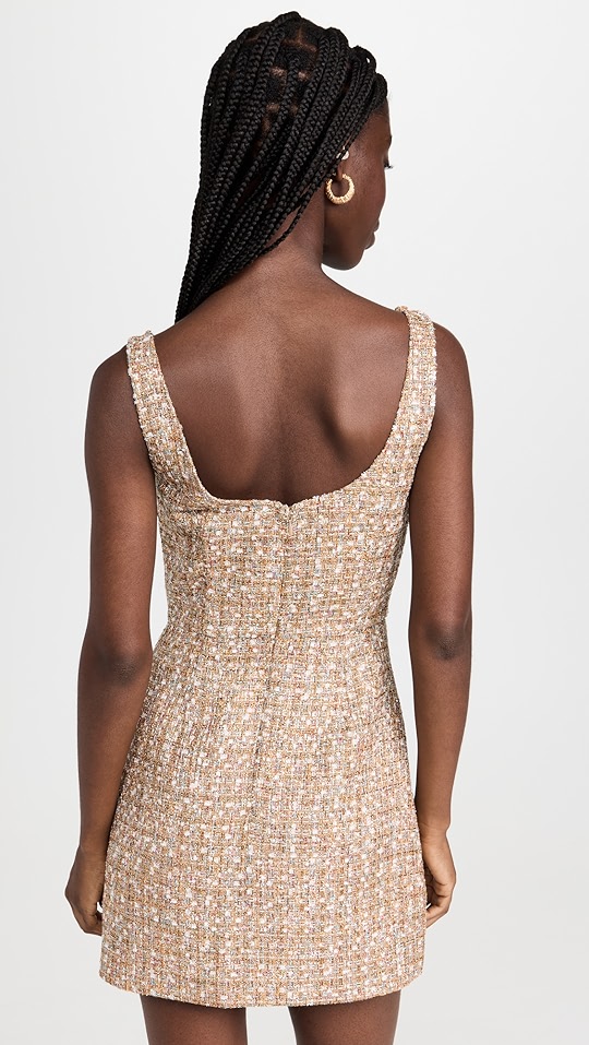 Self Portrait Gold Tinsel Boucle Mini Dress Shopbop