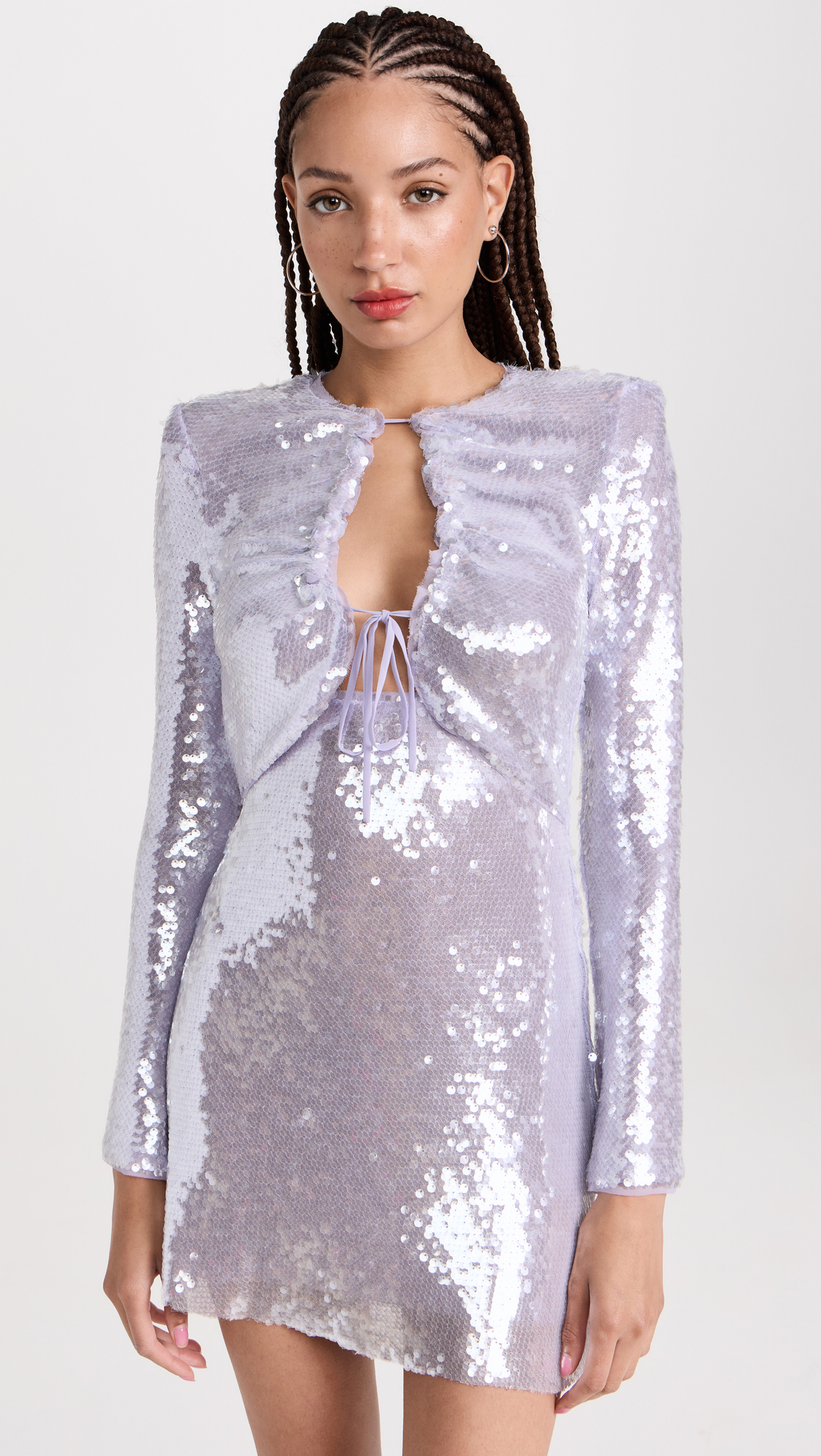 self-portrait Lilac Sequin Mini Dress thumbnail