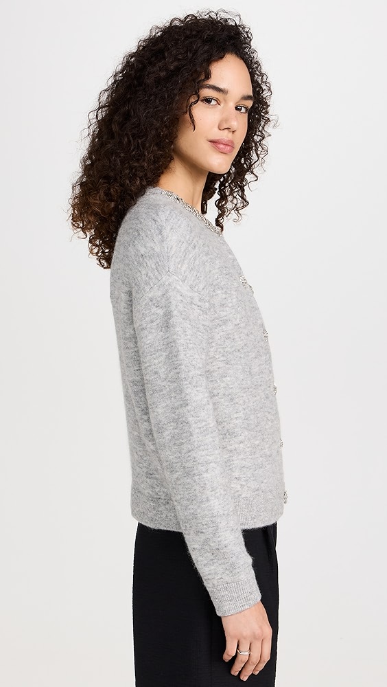 トップス self-portrait cardigan size S Grey Melange Cardigan – self-portrait-US