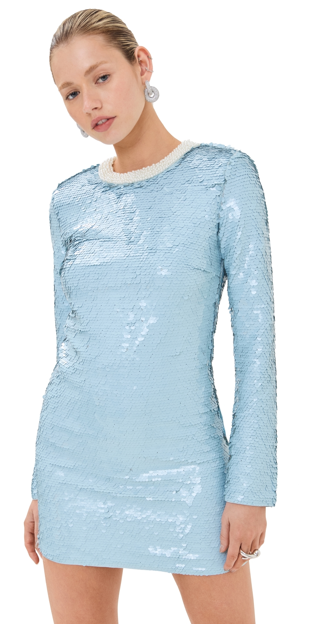 Self-portrait Sequin Mini Dress In Blue