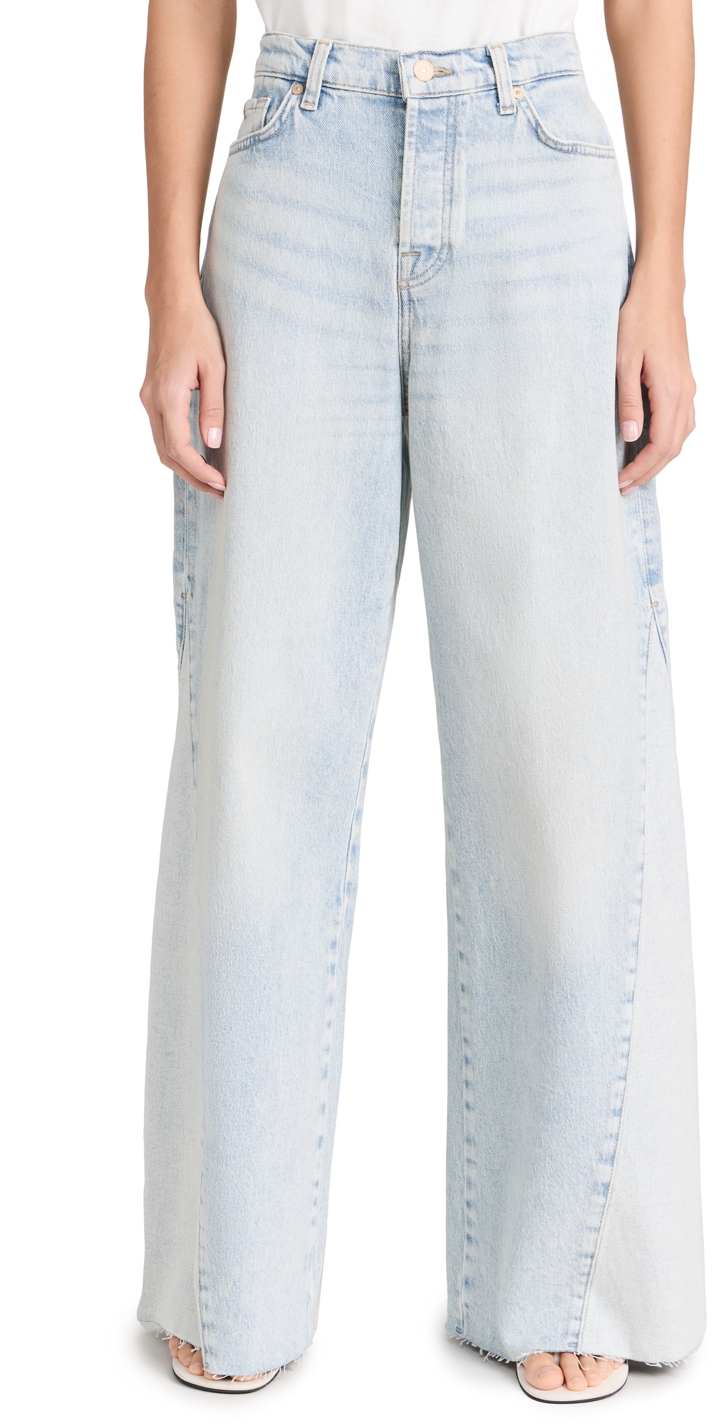 7 For All Mankind Zoey High-rise Wide-leg Jeans In Mid Summer