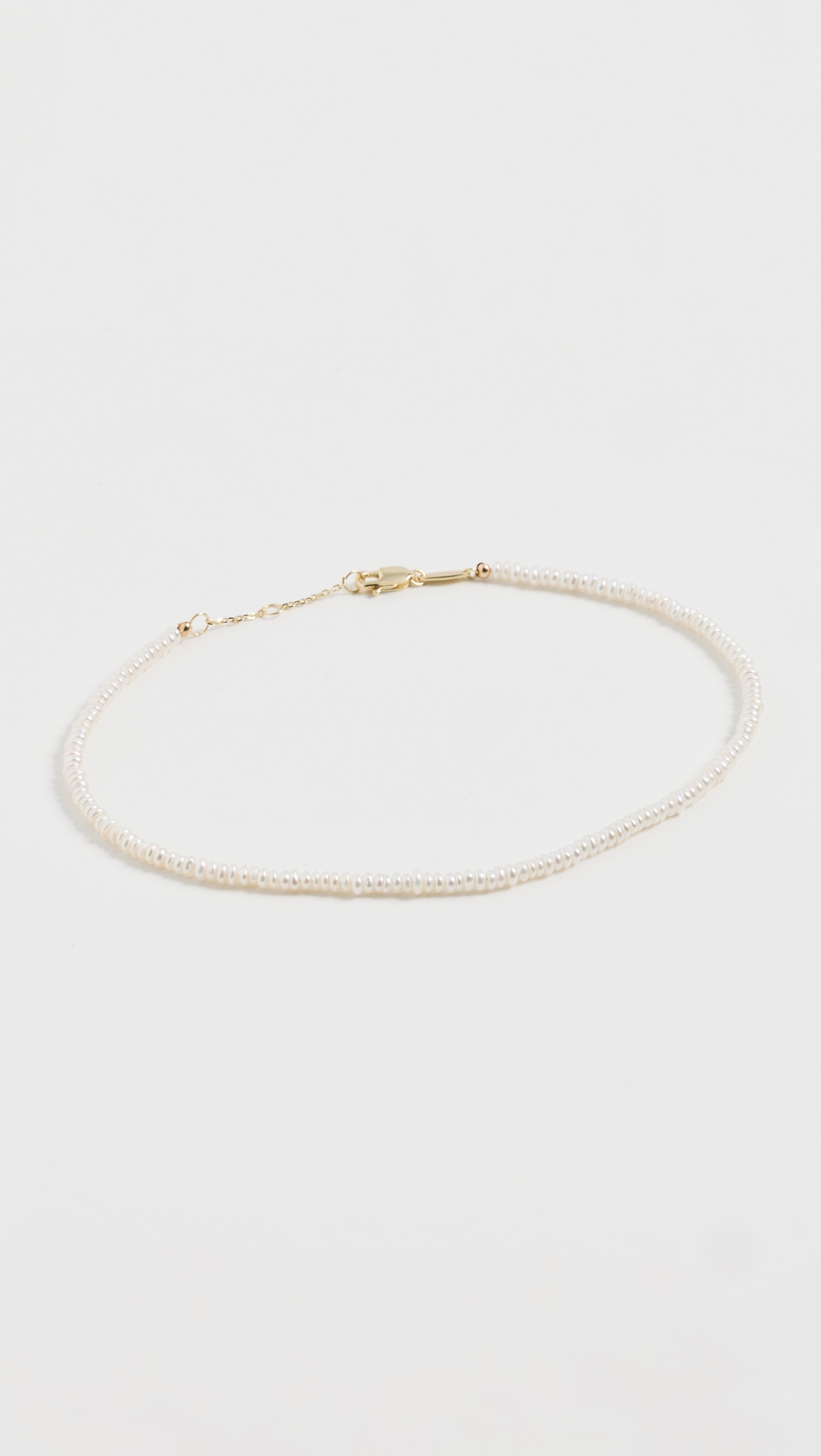 SHASHI Loafer Anklet in Pearl
