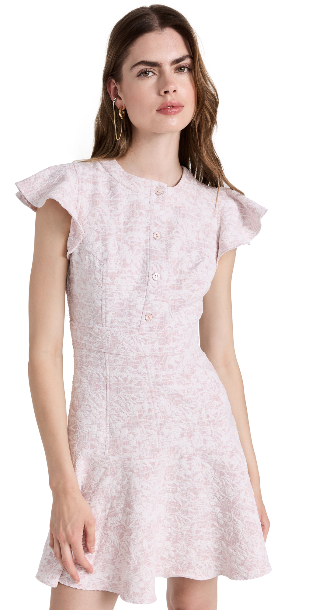 Shoshanna Maverick Dress In Blush/ivory