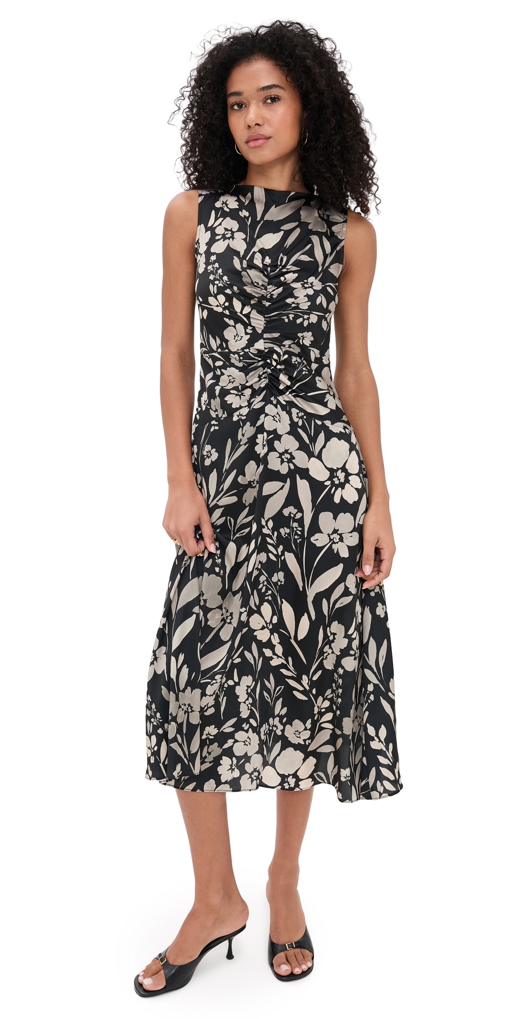 Shoshanna Rosetta Dress Jet/ecru In Black