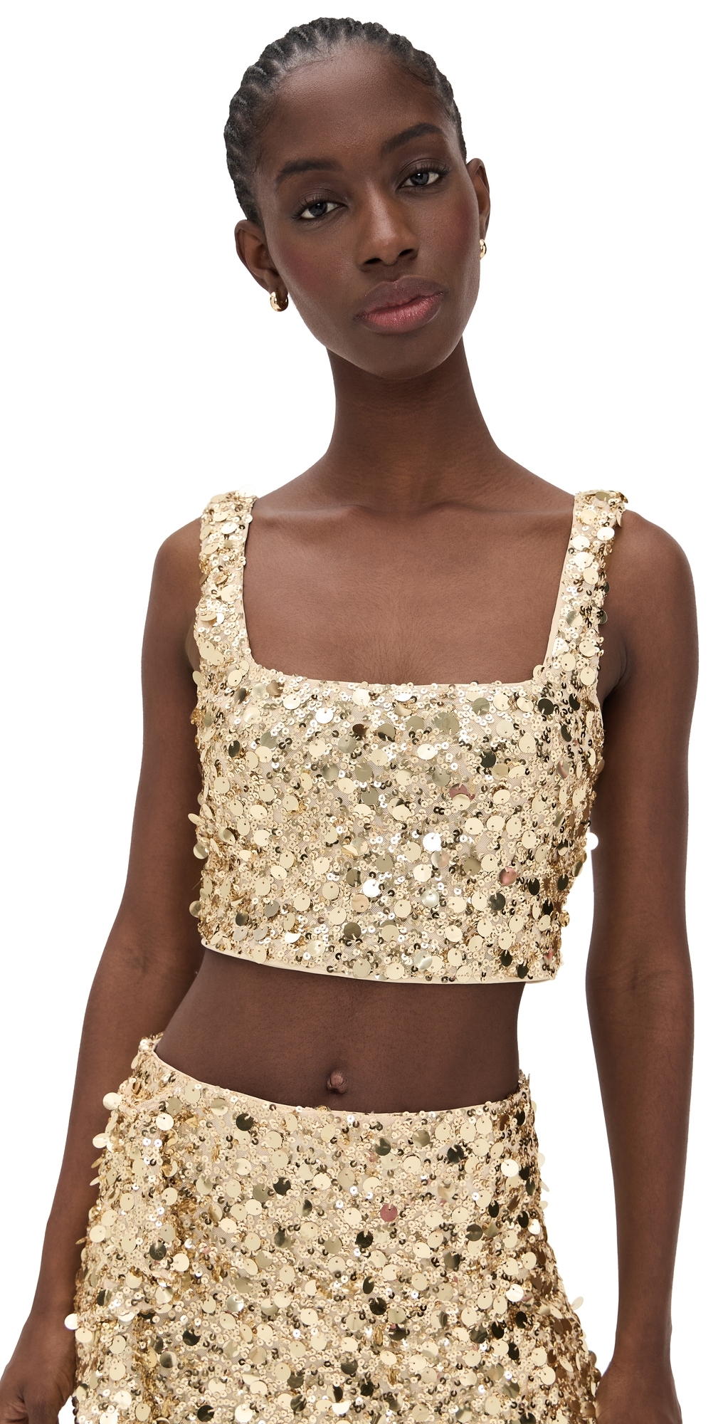 Show Me Your Mumu Mixer Top Gold Metallic Sequins In Neutral