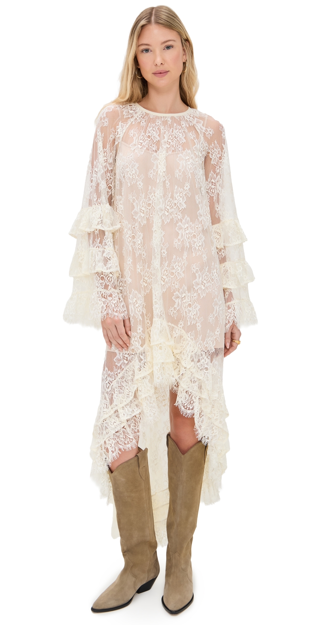Show Me Your Mumu Joelle Maxi Dress Dainty White Lace In White