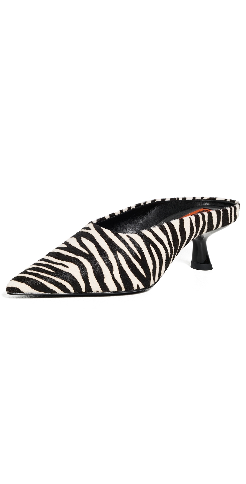 Simonmiller Haircalf Pointed Gala Mules Zebra In Black