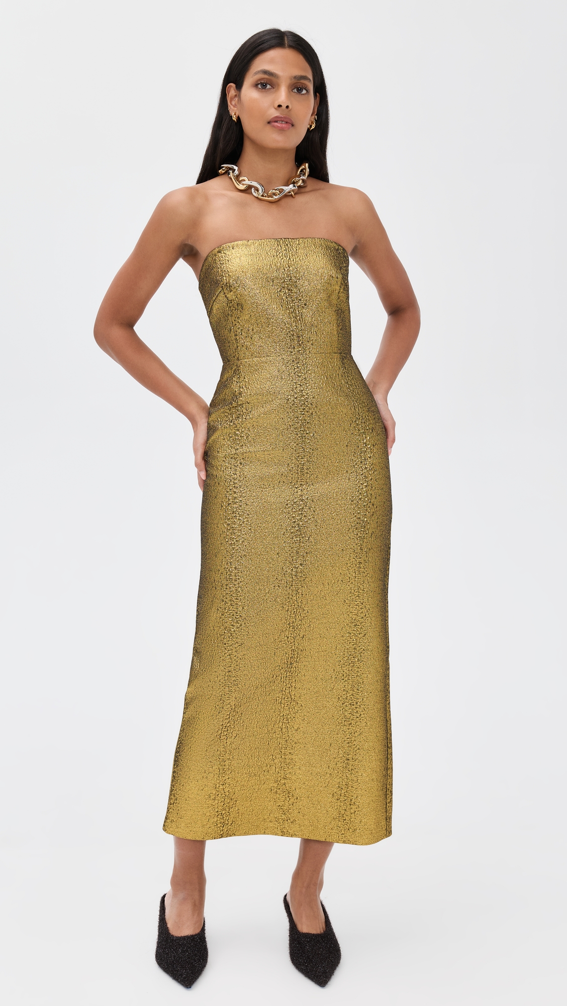 Simon Miller Verdelle Metallic Midi Dress thumbnail