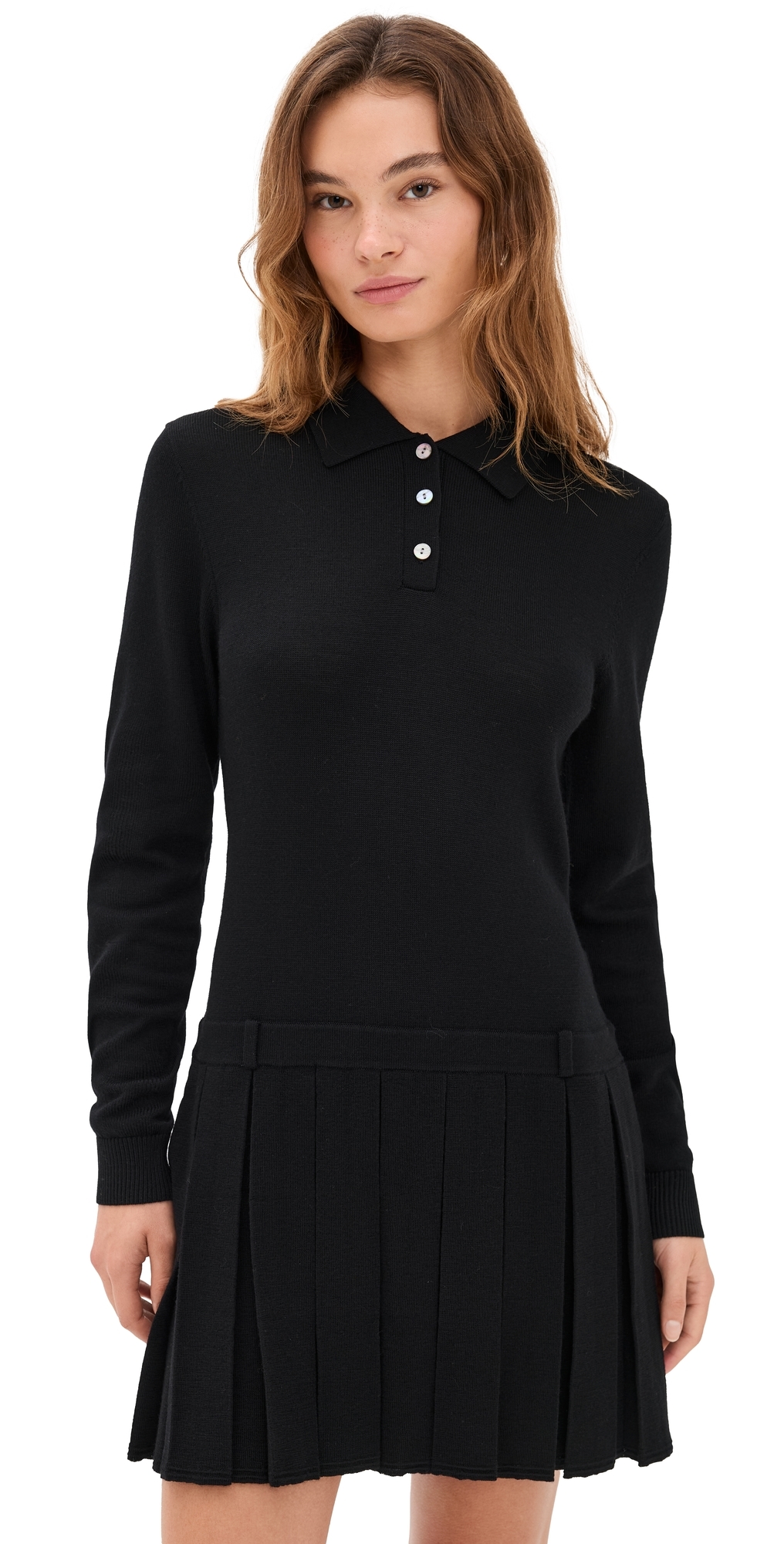 Sandy Liang Hague Sweater Dress Black In Black