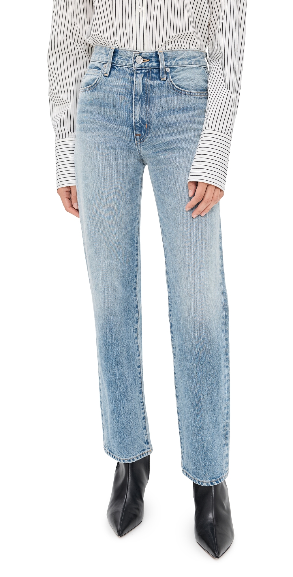 Slvrlake Kendra High Rise Straight Jeans Back To Zero In Blue
