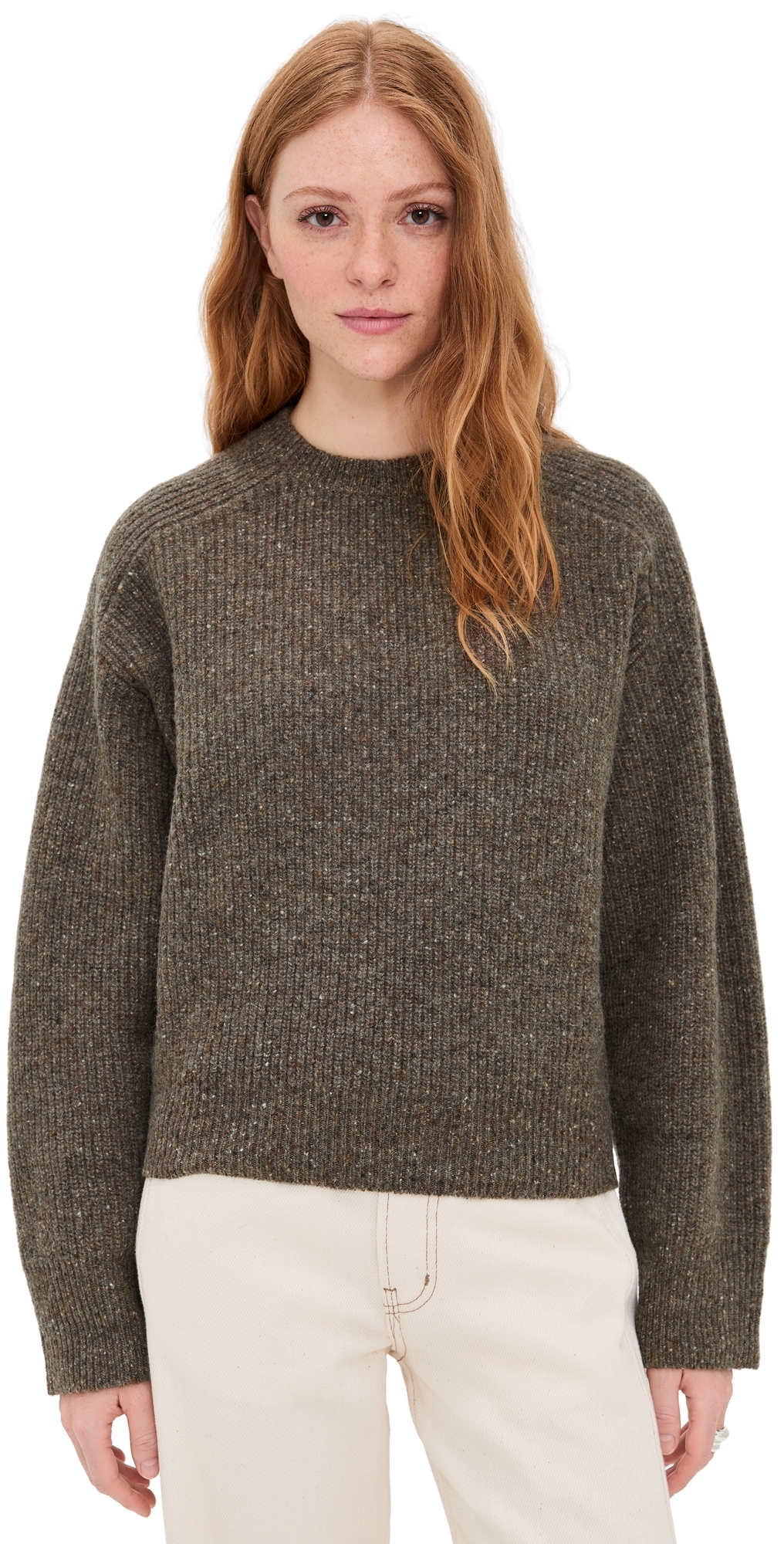 Slvrlake Florence Cinch Crew Sweater Walnut In Brown