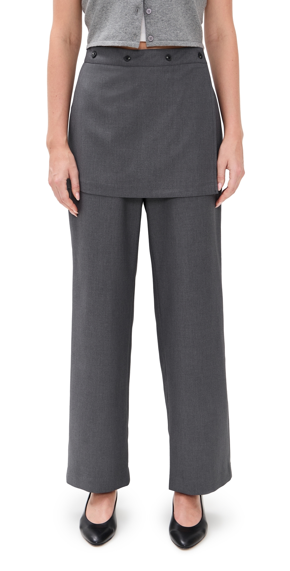 Simonett Skirt Overlay Trousers Gray In Gray