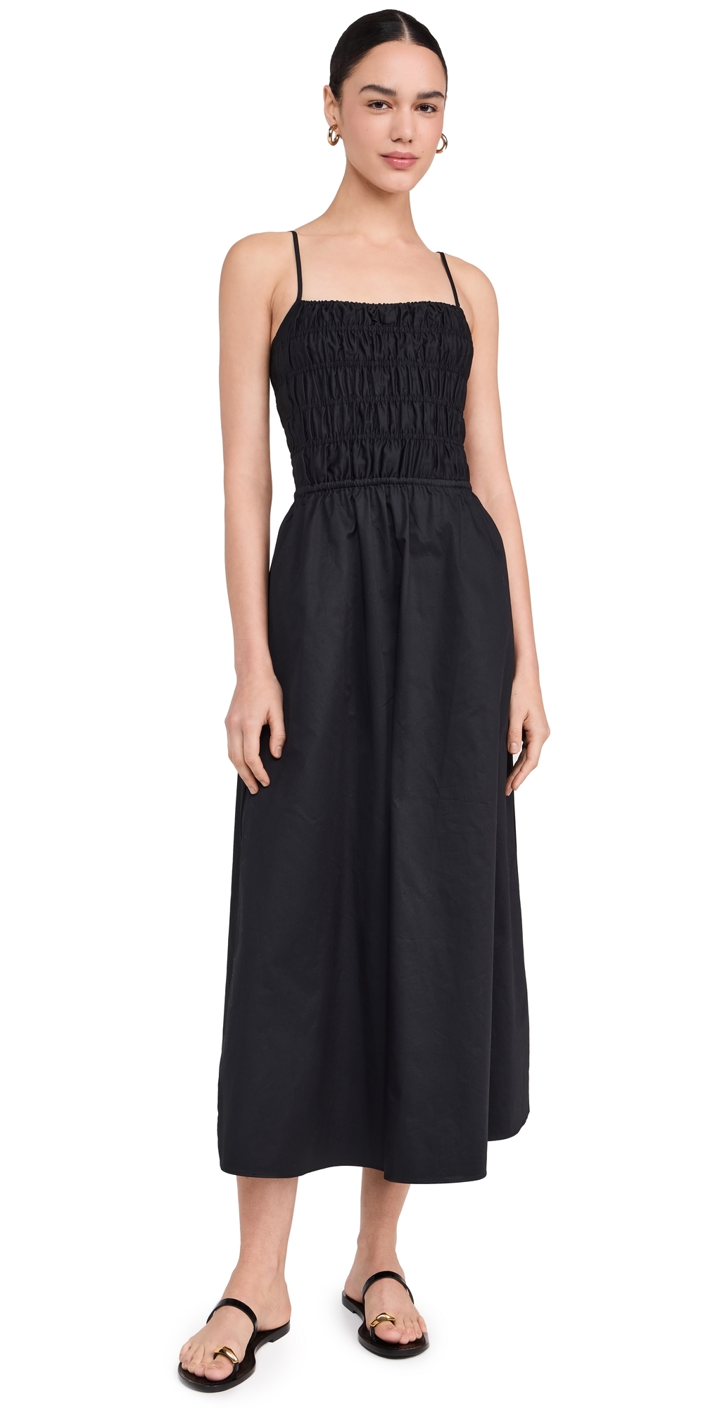 Solid & Striped The Delta Midi Dress In Blackout