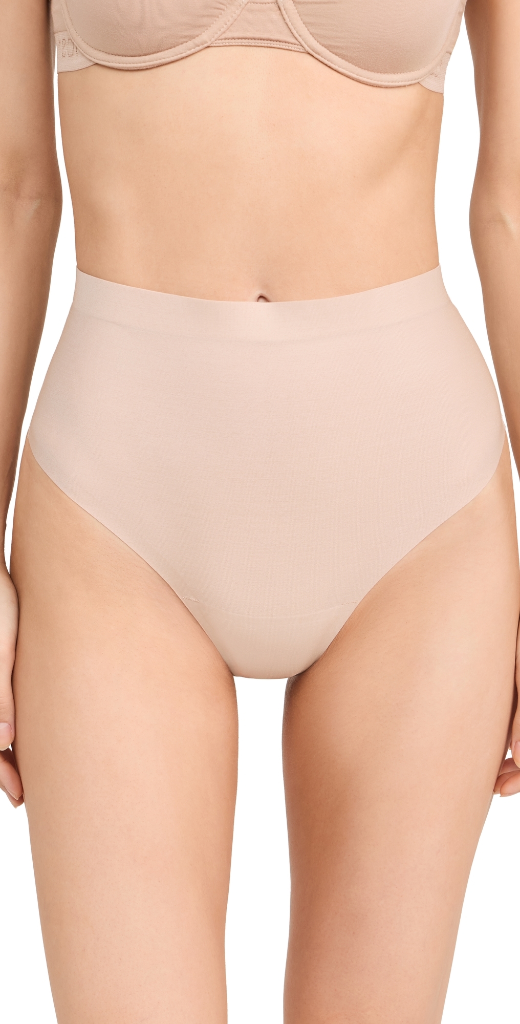 Spanx High Waist Thong Champagne Beige In Champagne Beige