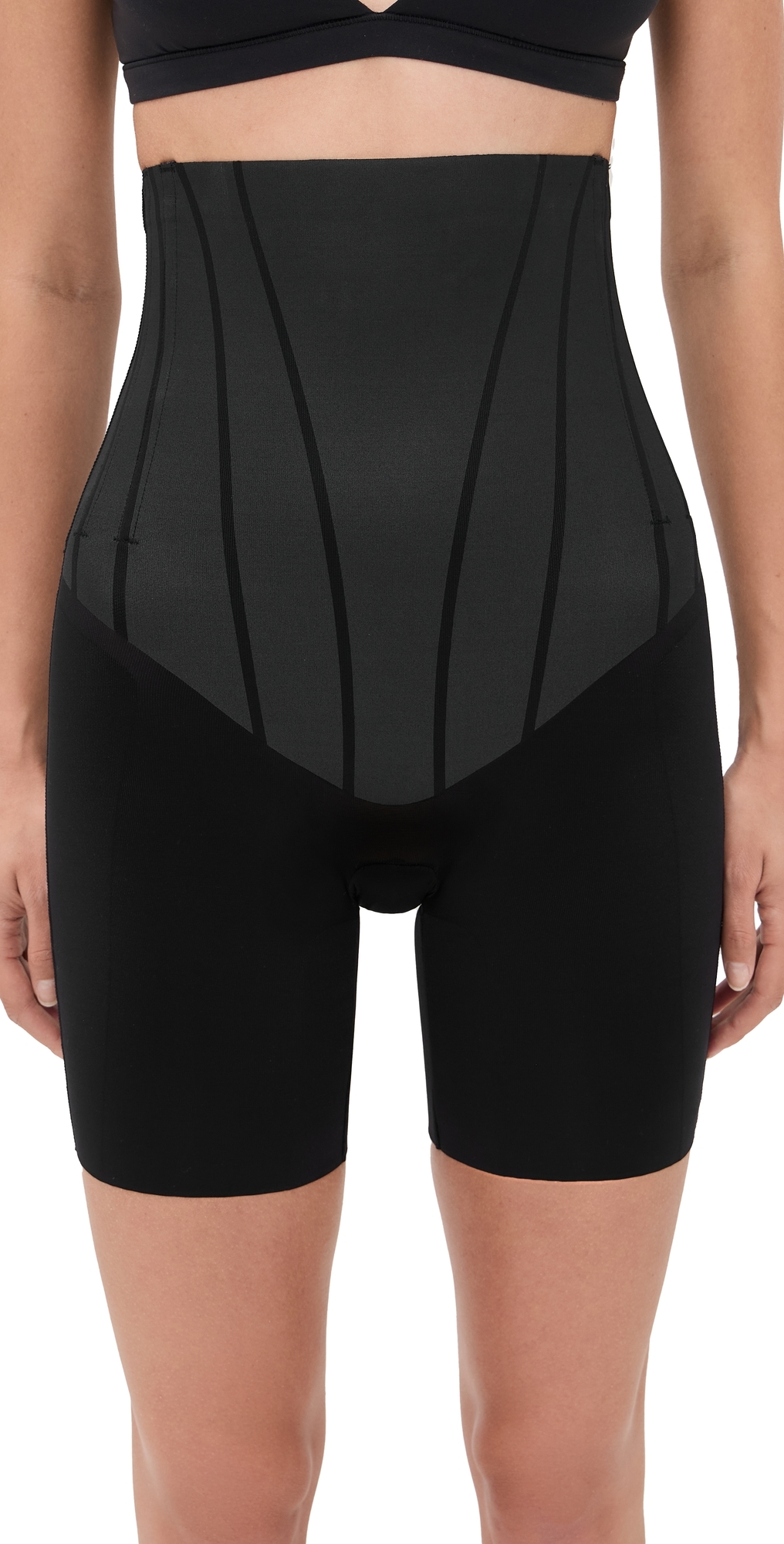 Spanx High-waisted Mid-thigh Shorts Very Black