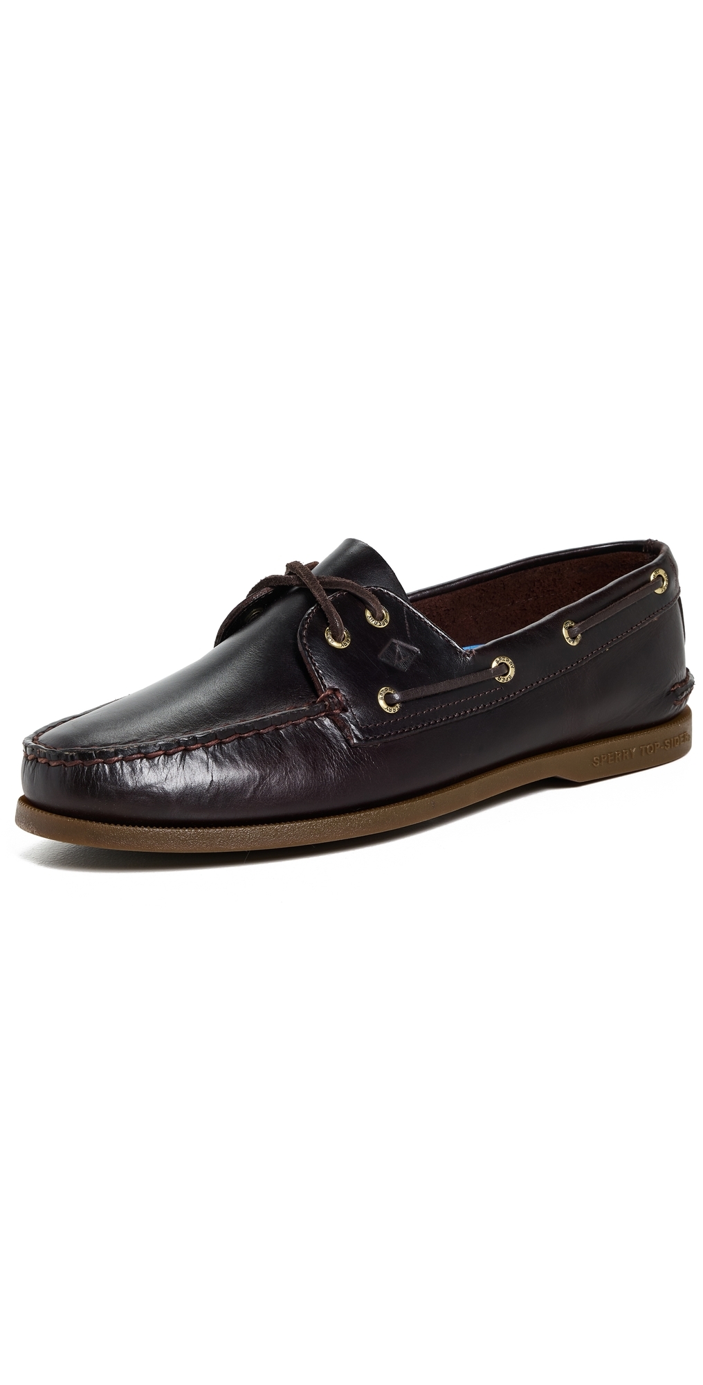 Sperry Authentic Original 2 Eye Leather Boat Shoes Amaretto Leather Mix Mat In Amaretto Leather Mix Mat
