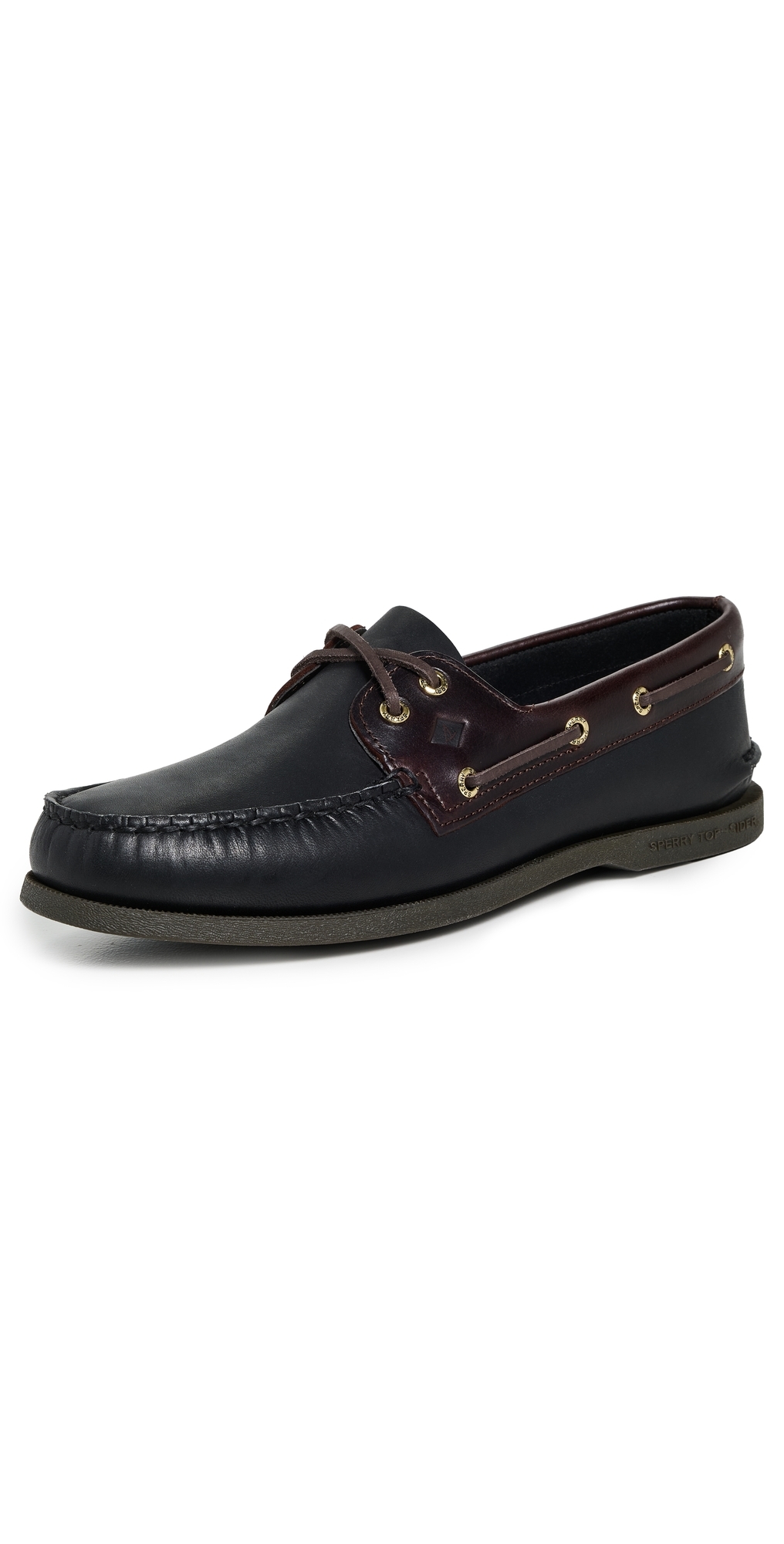 Sperry Authentic Original 2 Eye Leather Boat Shoes Black In Black
