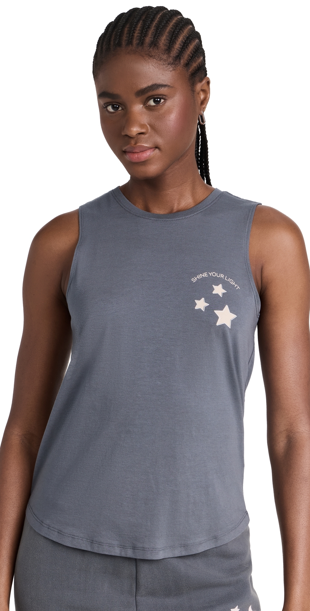 Spiritual Gangster Star Muscle Tank Slate Xl In Slate