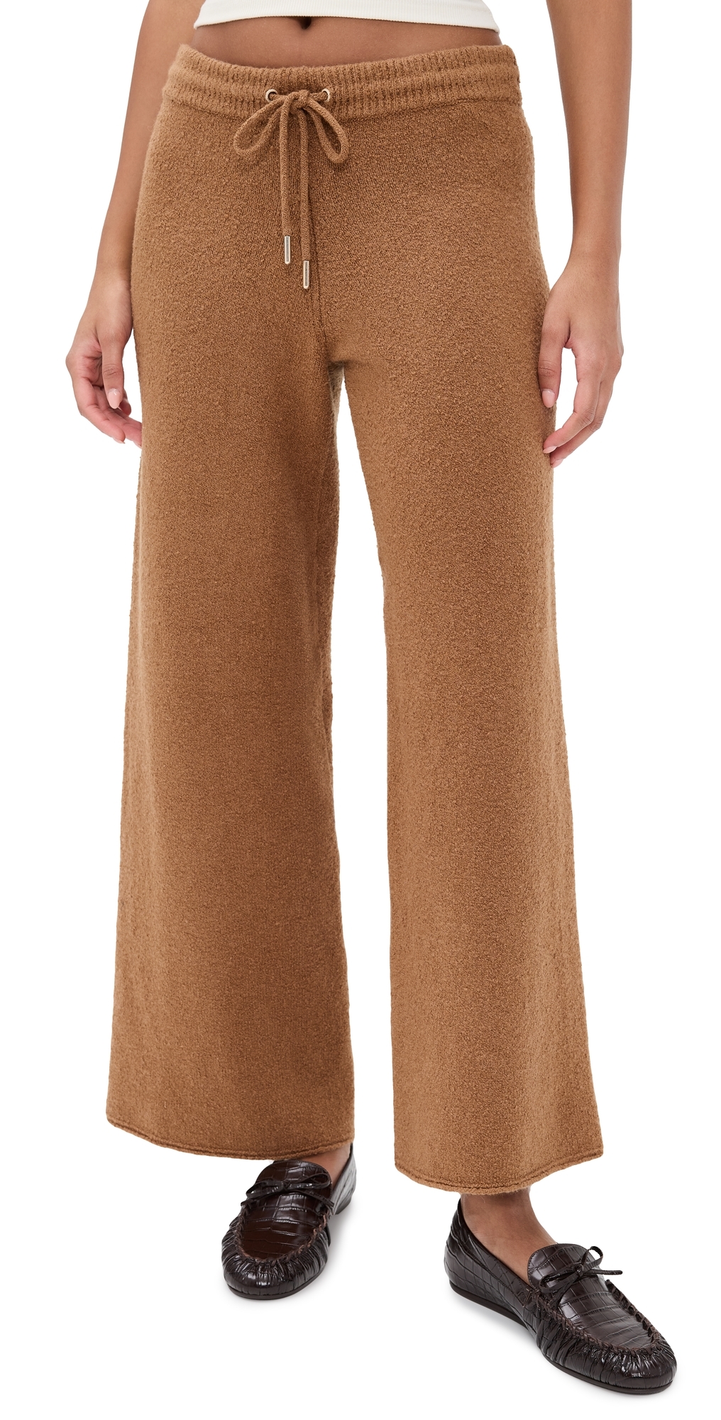 Splendid X Cellajaneblog Boucle Sweater Pants Caramel In Brown