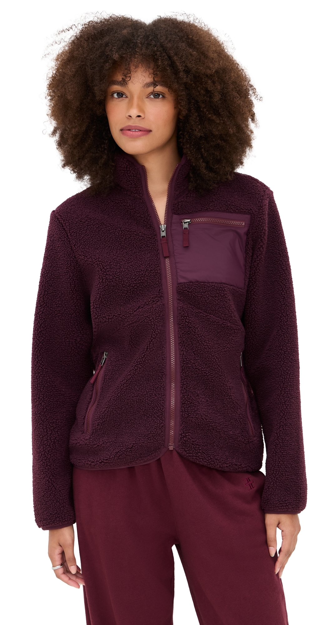 Splits59 Harris Sherpa Jacket Dark Cherry In Burgundy
