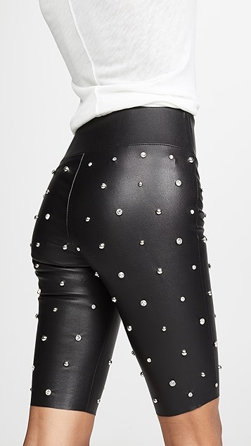 pinstripe biker shorts