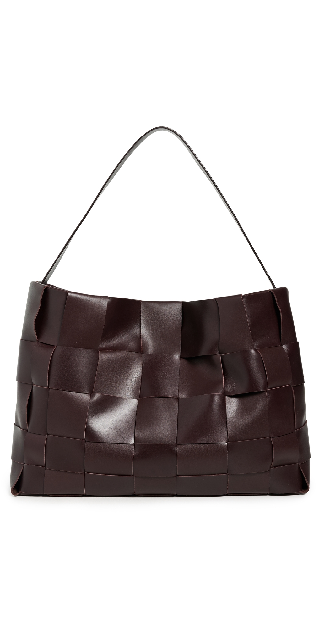 St Agni Large Woven Tote Chocolate In Brown