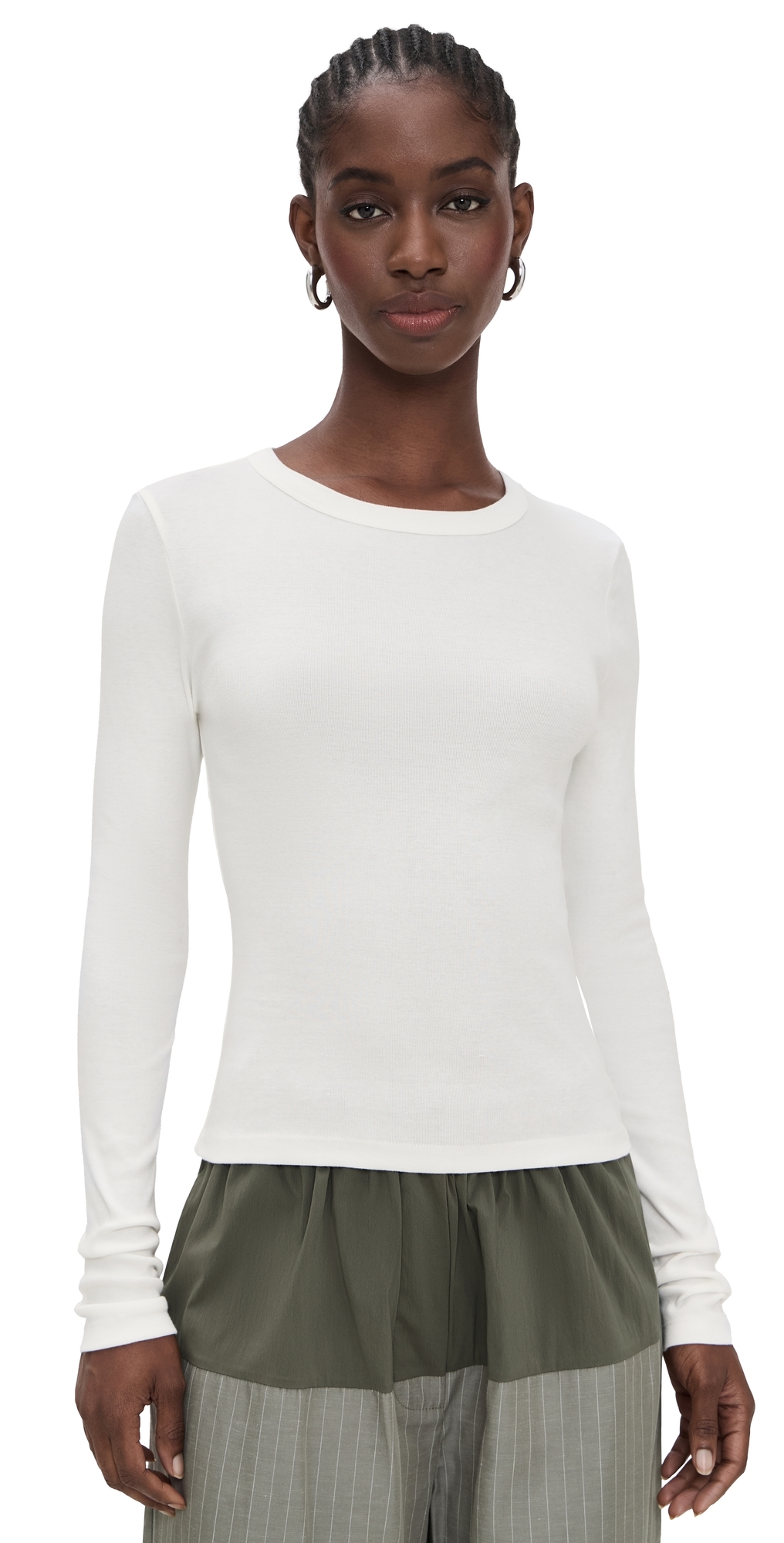 St Agni Long Sleeve Top White In White