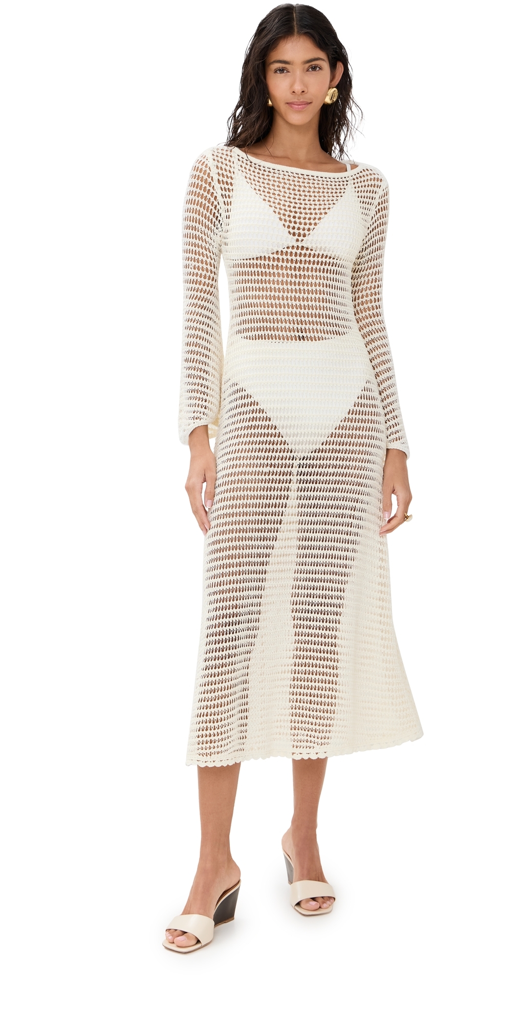 Staud Lorena Dress Ivory In Ivory