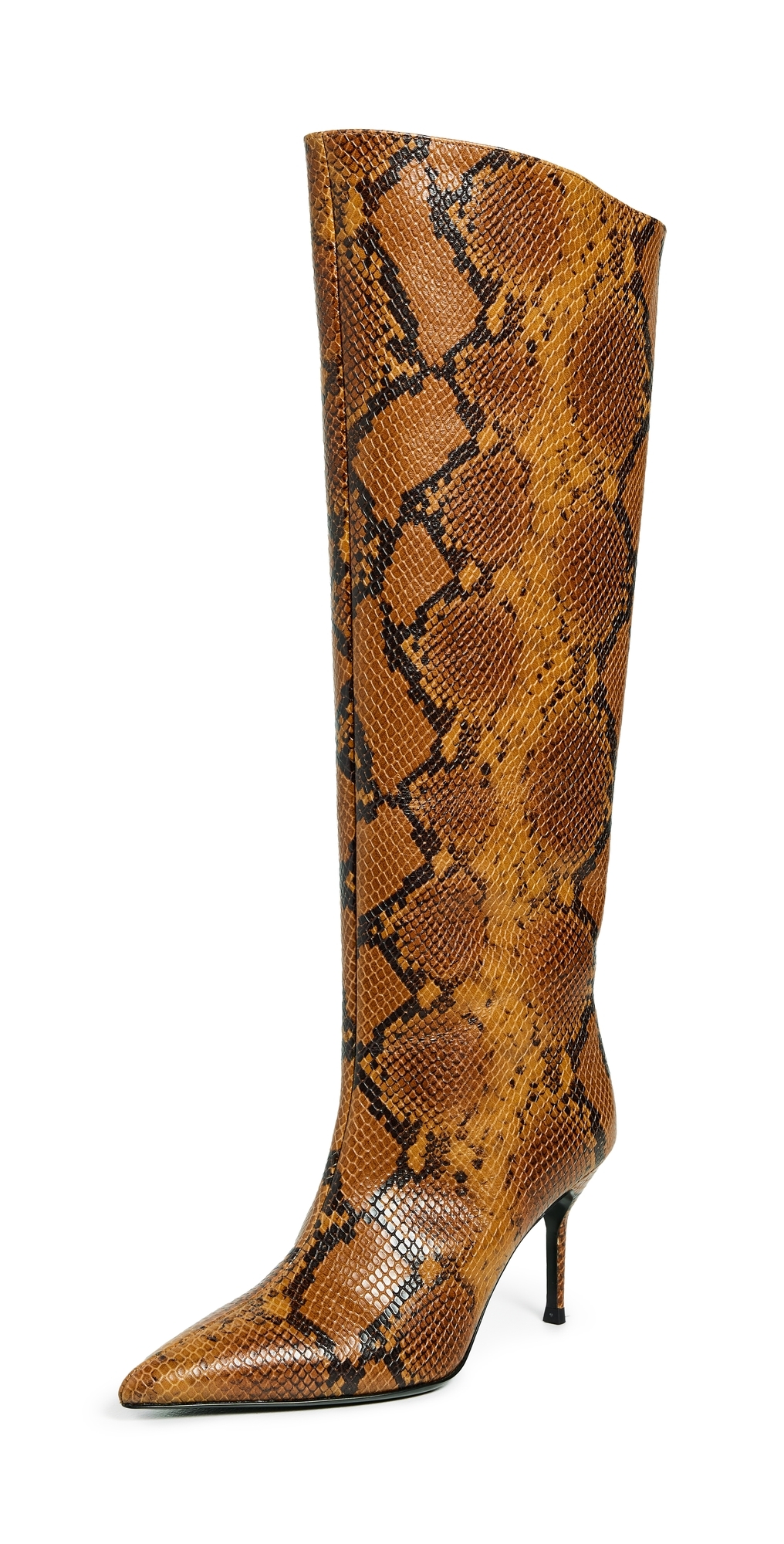 Staud Sebastian Boots Snake In Brown